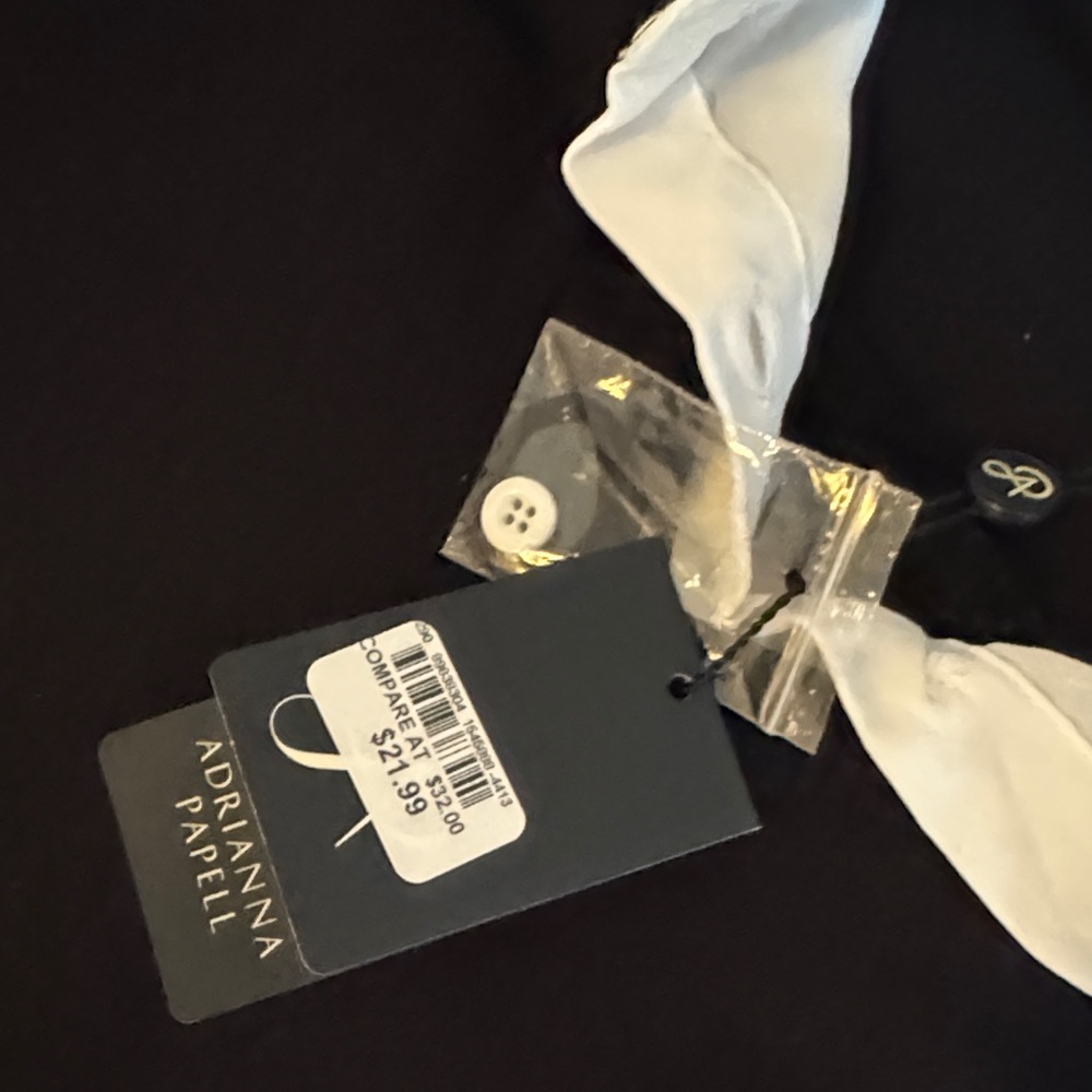 Adrianna Papell Black and White Button Down Shirt - Picture 4 of 7